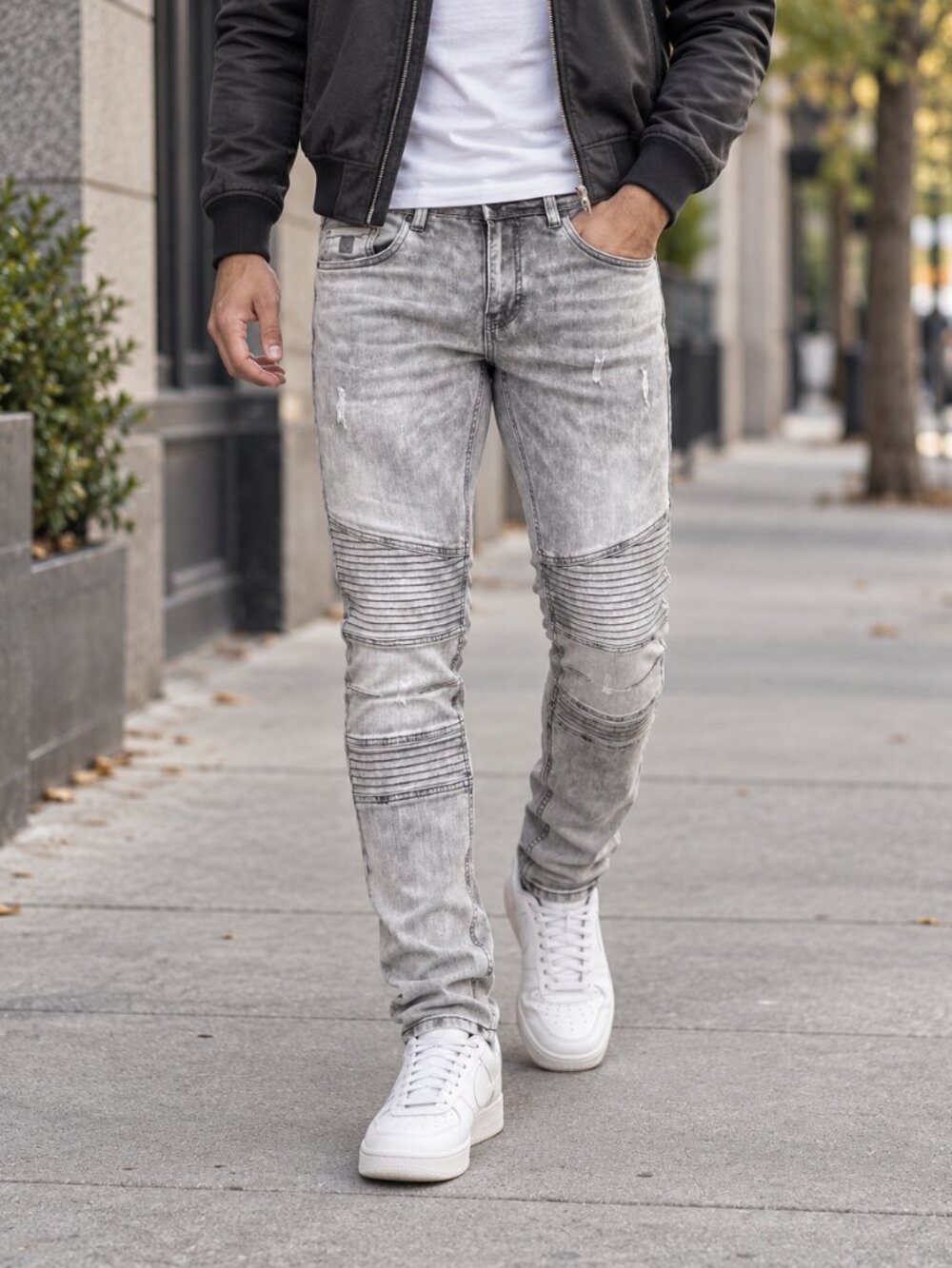 Buffalo David Bitton Max-X Gray Moto Skinny Jeans 32x32